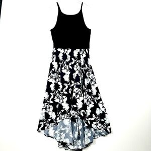 Hutch Spaghetti Strap Dress Wedding Guest Black White Floral Size Small NEW